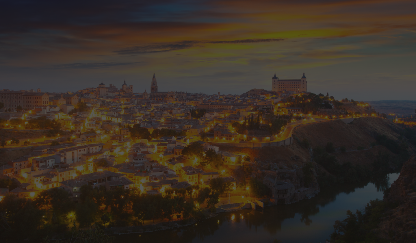 Vista panorámica de Toledo al atardecer